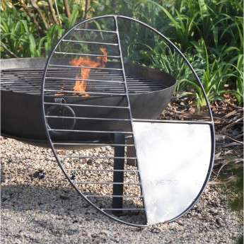 Raw 60cm / 600mm Thick Iron Grill WITH COOKING SHEET - For Use With Fire Bowls 